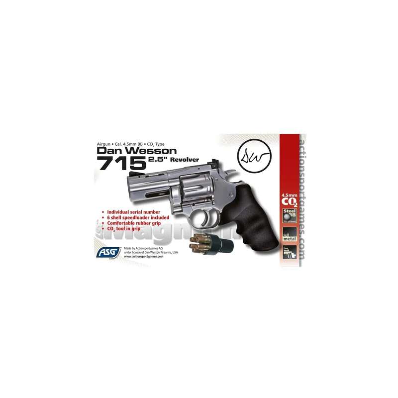 ASG Dan Wesson 2.5 Gas Gun (Semi Auto|CO2|6 Rounds|318 FPS|2.2J|4.5mm BB/Revolver) - 17177