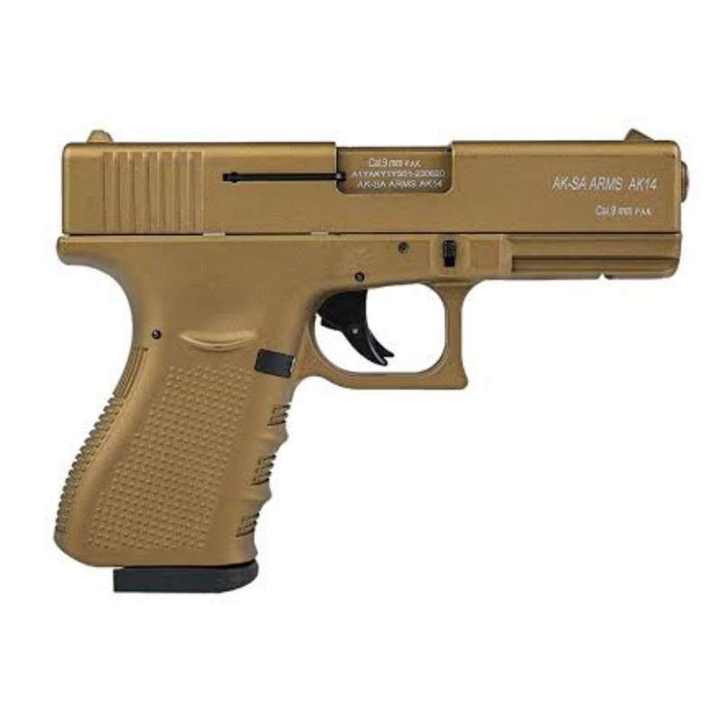 AKSA AK14 Glock 19 Gold Blank/Pepper Gun (Semi Auto|14+1|9mm Pak) - GSA