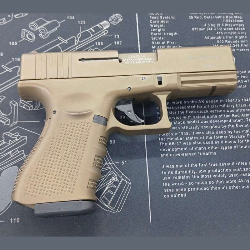 AKSA AK14 Glock 19 Gold Blank/Pepper Gun (Semi Auto|14+1|9mm Pak) - GSA