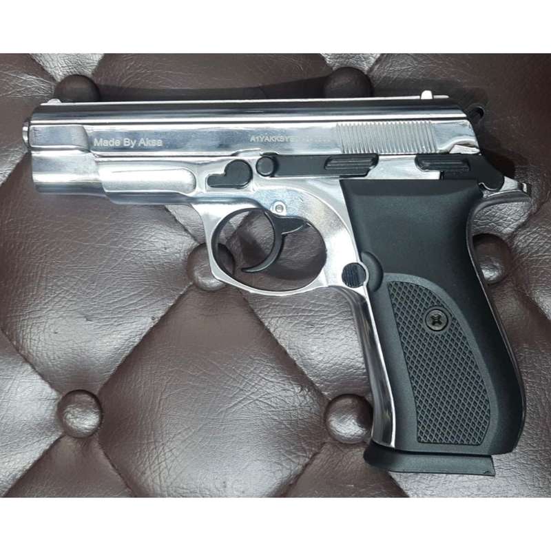 AKSA K20 Chrome Blank/Pepper Gun (Semi Auto|14+1|9mm PAK)