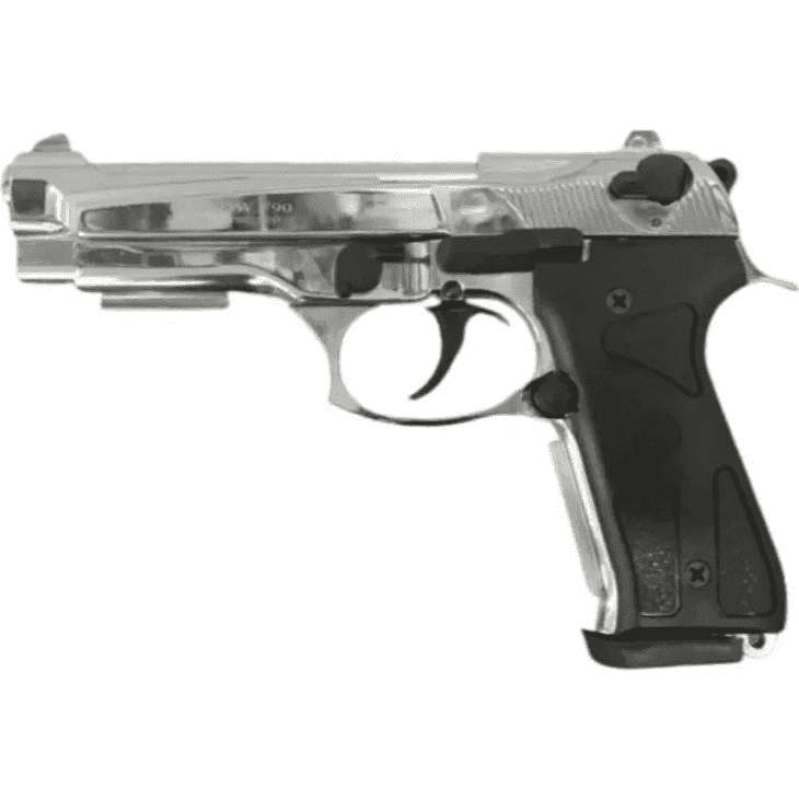 Blow F90 Shiny Chrome Blank/Pepper Blank Gun (Semi Auto|15+1|9mm PAK)