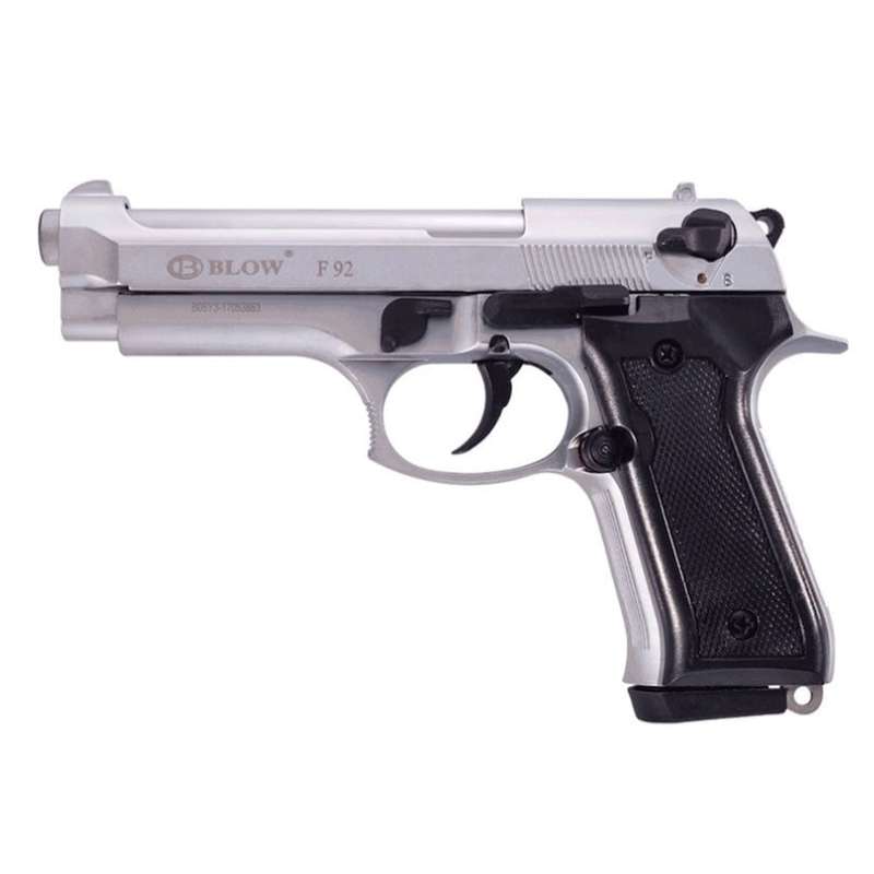 Blow F92 Mat Chrome Blank/Pepper Gun (Semi Auto|15+1|9mm PAK)