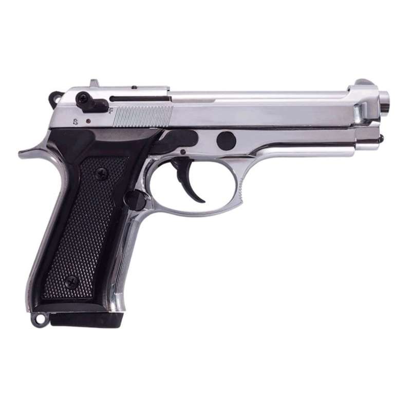 Blow F92 Shiny Chrome Blank/Pepper Gun (Semi Auto|15+1|9mm PAK)