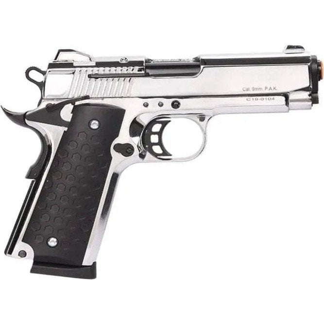 Kuzey 911 SX Shiny Chrome Blank/Pepper Gun (Semi Auto|9+1|9mm PAK)