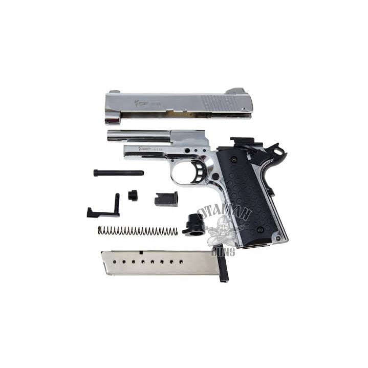 Kuzey 911 SX Shiny Chrome Blank/Pepper Gun (Semi Auto|9+1|9mm PAK)