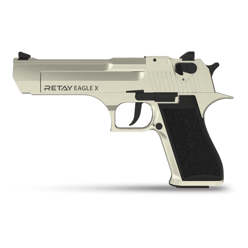 Retay Desert Eagle Mat Chrome Blank/Pepper Gun (Semi Auto|17+1|9mm PAK)