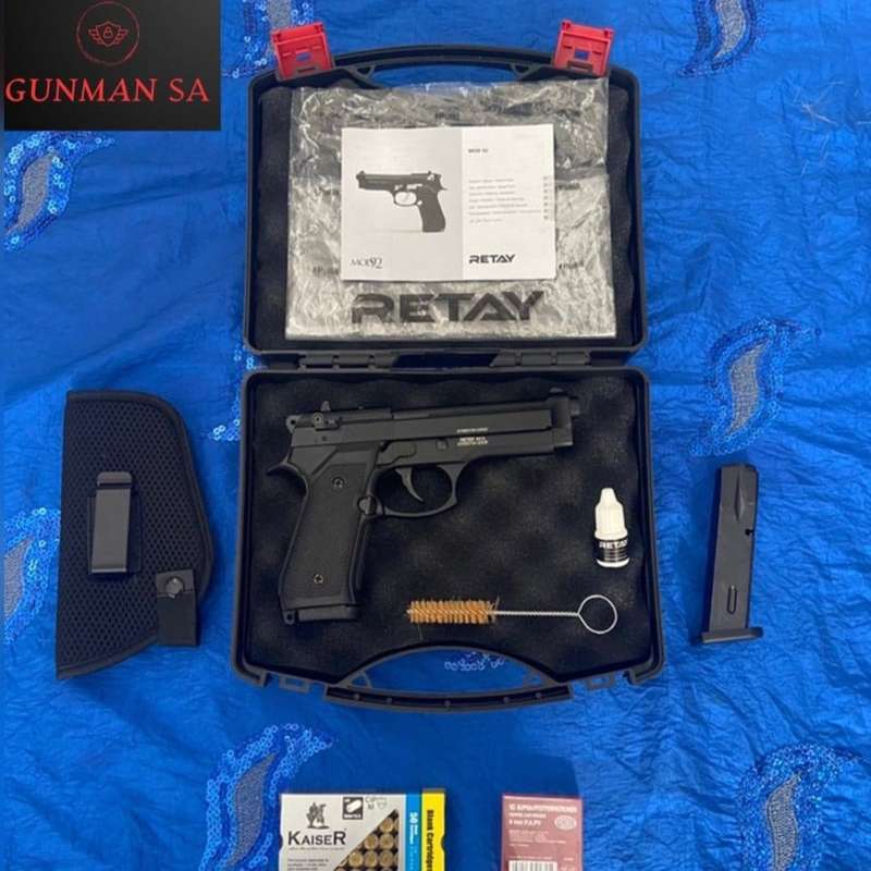 Retay MOD 92 Black Blank/Pepper Gun (Semi Auto|15+1|9mm PAK) - GSA