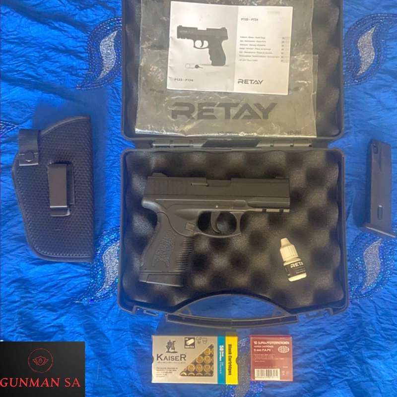 Retay PT26 Black Blank/Pepper Gun (Full-Semi Auto|14+1|9mm PAK)