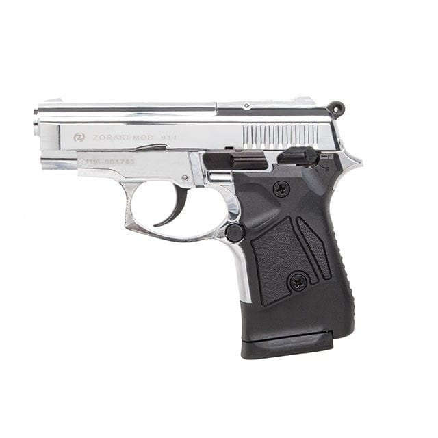 Zoraki Mod 914 Shiny Chrome Blank/Pepper Gun (Semi Auto|14+1|9mm PAK)