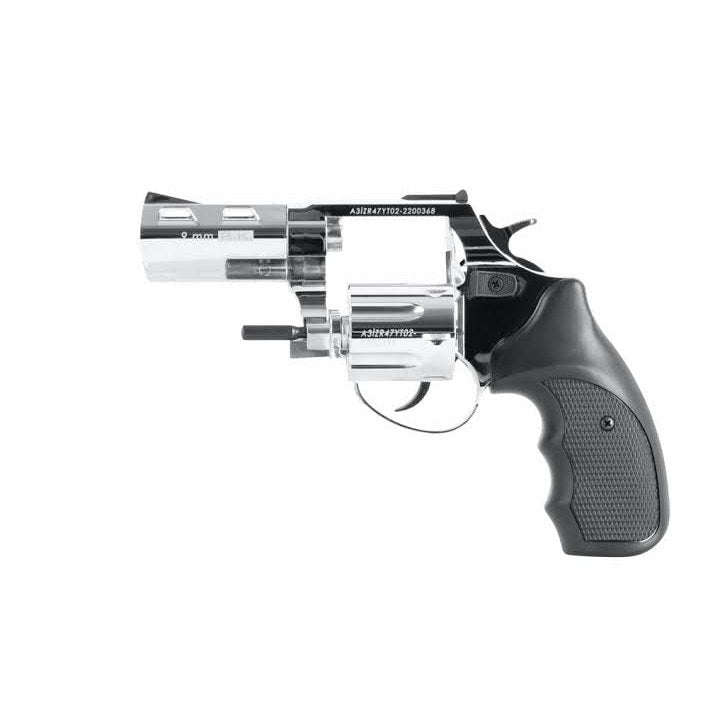 Zoraki R2 3" Shiny Chrome Blank/Pepper Gun (Semi Auto|6 Rounds|9mm PAK|Revolver)