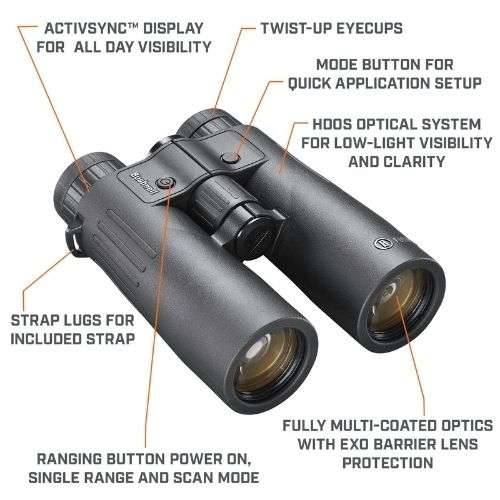 Bushnesll Fusion X 10X42 Black Active Display Binoculars