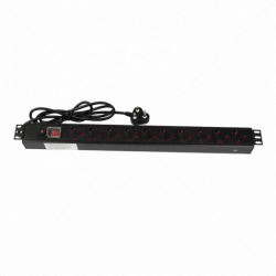 Cabinet 1.5U PDU 19 10-Way 16A SA Outlet incl On/Off Switch Part No: CA114-2