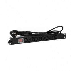 Cabinet 1U PDU 19 10-Way 10A IEC Outlet incl On/Off Switch Part No: CA114-1