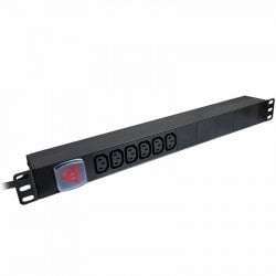 Cabinet 1U PDU 19 6-Way 10A IEC Outlet incl On/Off Switch Part No: CA114-3