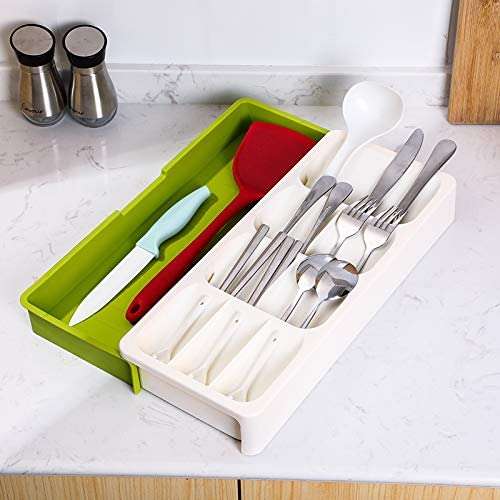 Casey Cutlery 9 Compartments Drawer Organizer Colour Cream