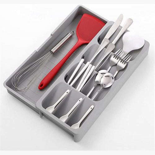 Casey Cutlery 9 Compartments Drawer Organizer Colour Grey