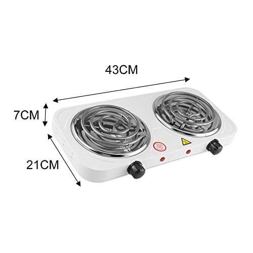 Casey Koala Electric 2 Hot Plate Spiral Stove Colour: White