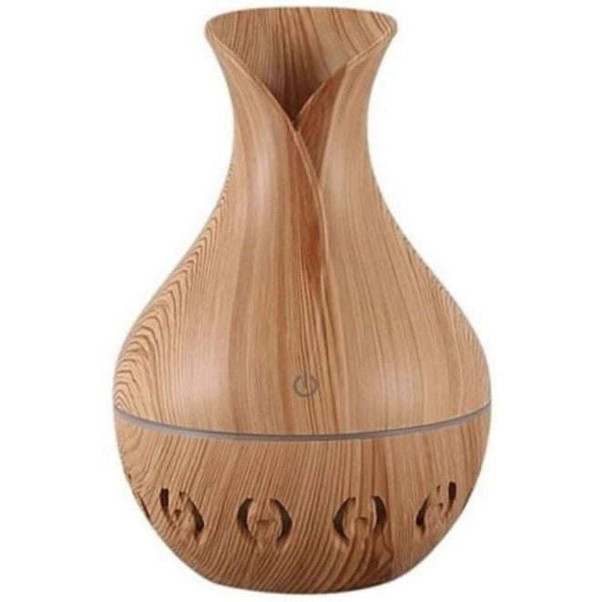 Casey Ultrasonic Aroma Humidifier - Light Hollow Wood Grain Design