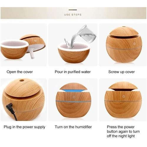 Casey Ultrasonic Aroma Mini Portable Humidifier - Light Wood