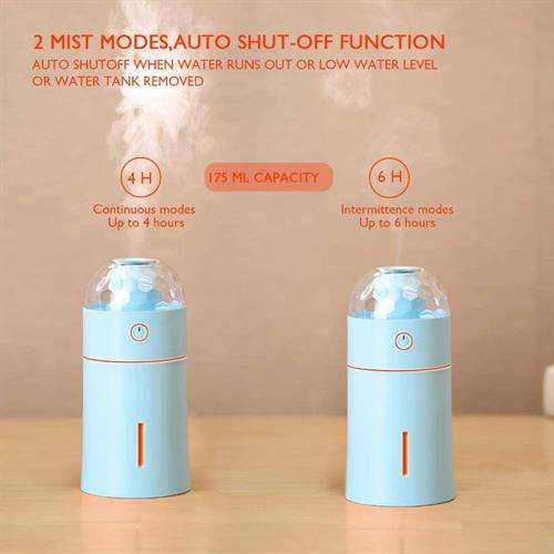 CaseyMagic LED Light 175ml USB Humidifier Air Purifier Mist