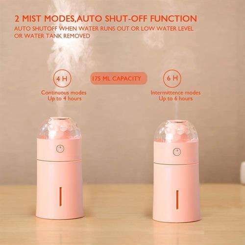 CaseyMagic LED Light 175ml USB Humidifier Air Purifier Mist