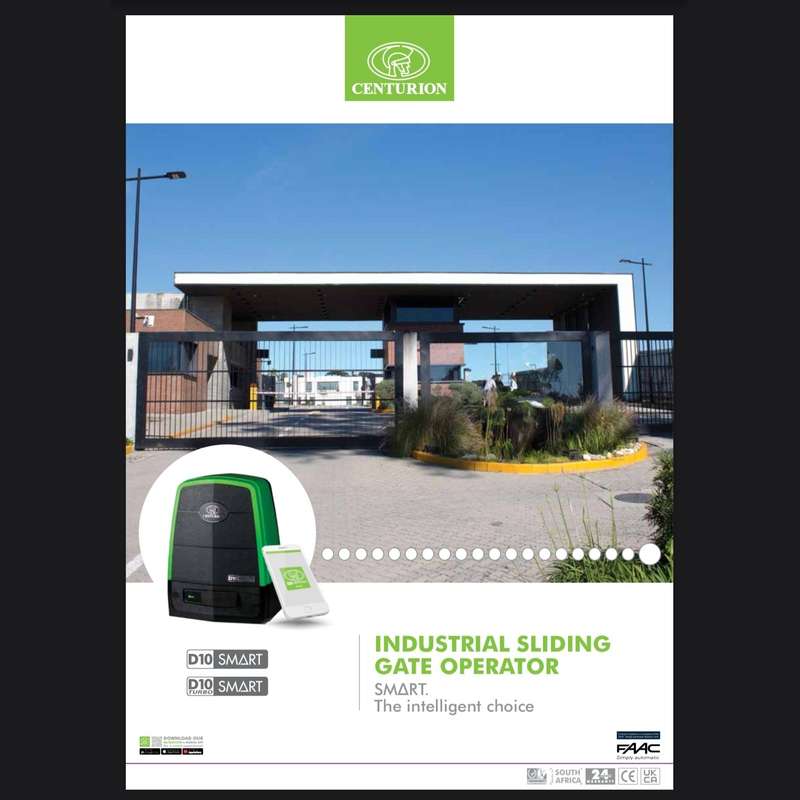 Centurion D10 Smart Sliding Gate Motor - 24VDC, 1000kg Capacity