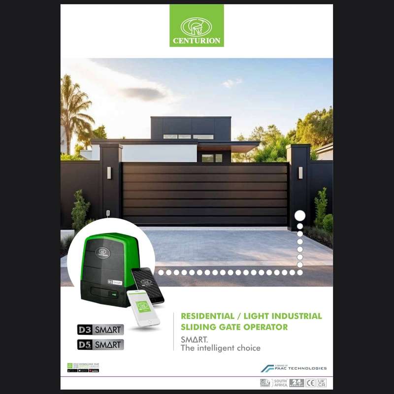 Centurion D3 SMART Sliding Gate Kit with 2x Nova Tx4, 4m Rack & Battery