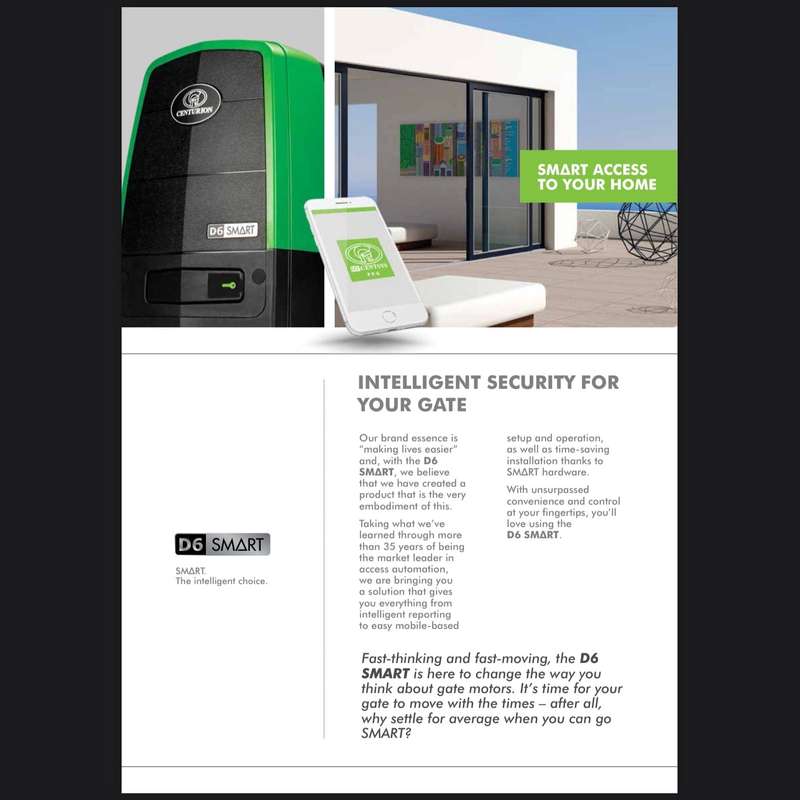 Centurion D6 SMART Sliding Gate Kit with 2xTx4, 4m Rack & Battery