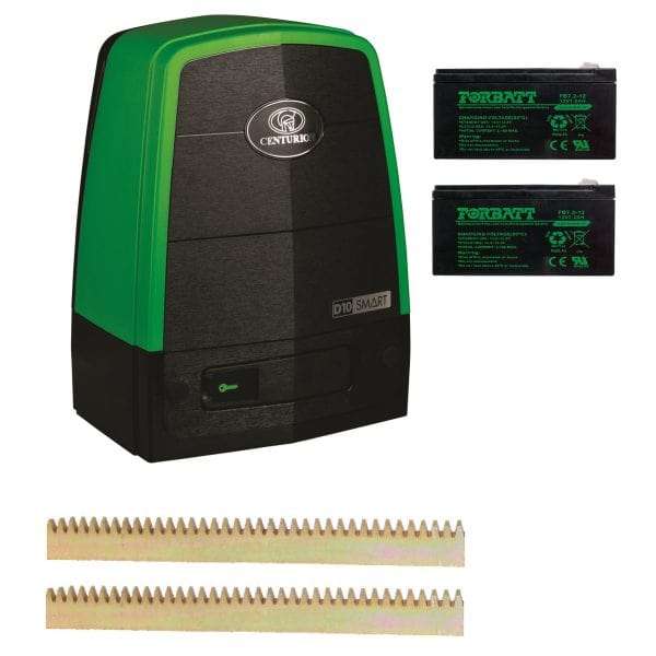 Centurion D10 Smart 24VDC Sliding Gate Motor Kit: Steel Rack & Base Plate