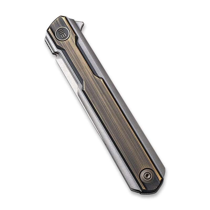 WEKNIFE Peer Flipper Knife Titanium & Brass Handle (3.46" CPM 20CV Blade) 2015E