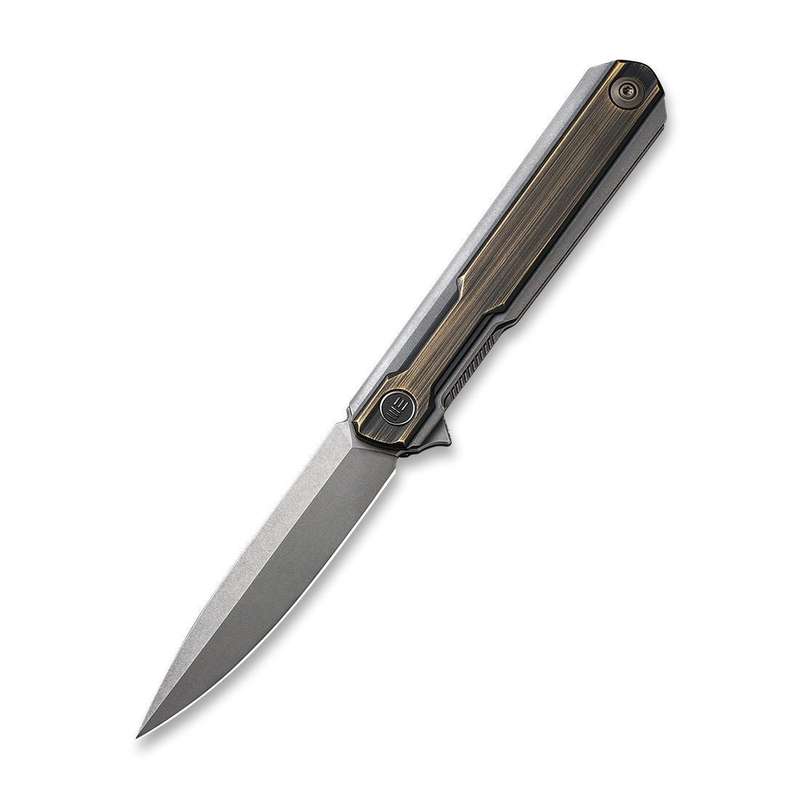 WEKNIFE Peer Flipper Knife Titanium & Brass Handle (3.46" CPM 20CV Blade) 2015E