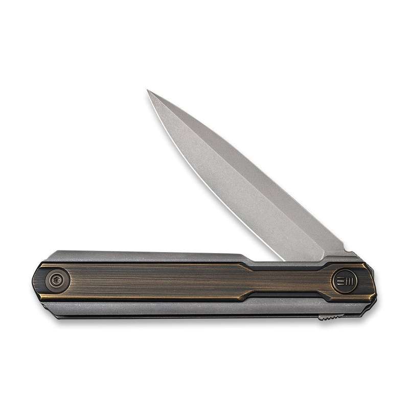 WEKNIFE Peer Flipper Knife Titanium & Brass Handle (3.46" CPM 20CV Blade) 2015E