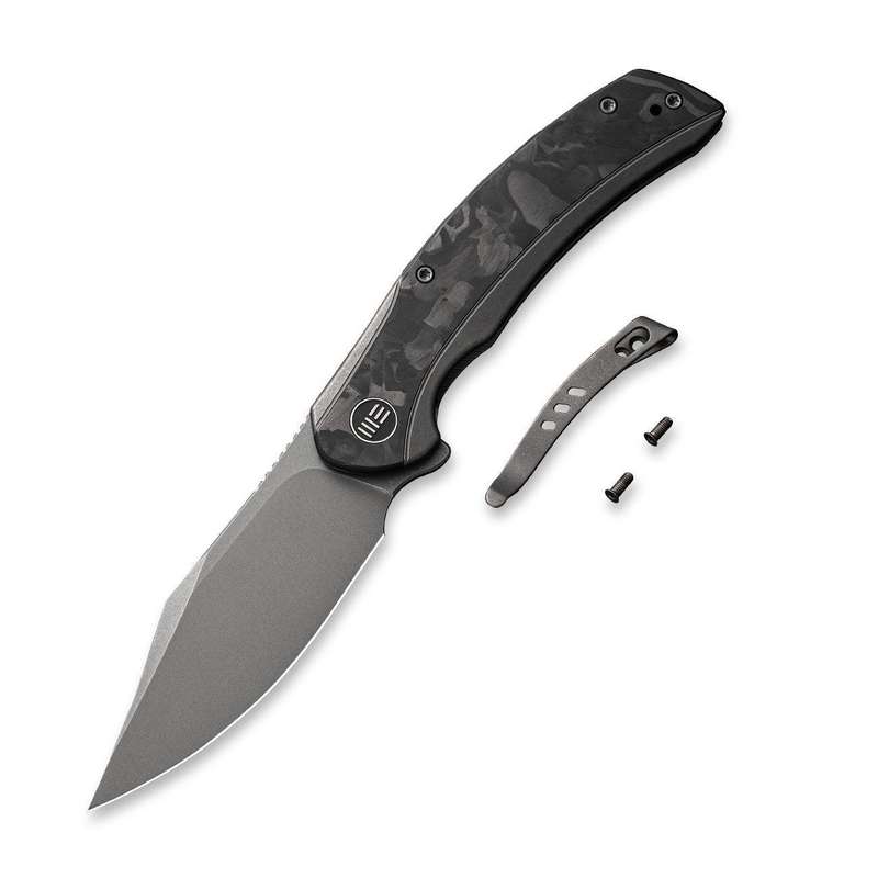 WEKNIFE Snick Flipper Knife Titanium & Carbon Fiber Handle (3.47" CPM 20CV Blade) WE19022F-2