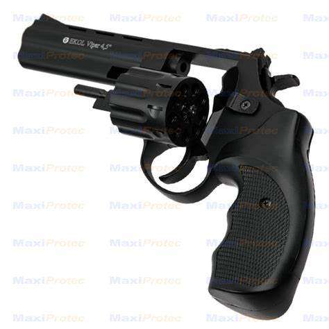 Ekol Viper 4.5" Black Blank/Pepper Gun (Semi Auto|6 Rounds|9mm PAK|Revolver)