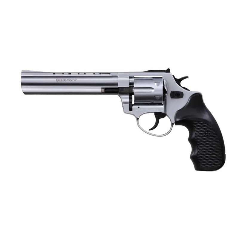 Ekol Viper 6" Mat Chrome Blank/Pepper Gun (Revolver/6/9mm PAK)