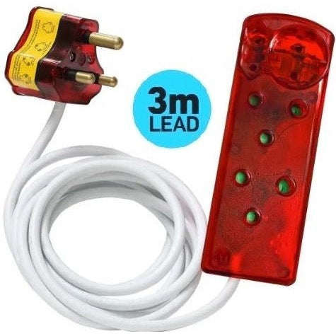 Ellies 4 Way Surge Secure Power Protector With 3 Metre