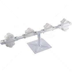 6-Line Low Profile White Fence Pole - Stylish and Durable Fencing Solution
