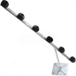 6-Line TPole Galvanised Black Fence Pole with Bobbins - Strong Fencing Solution