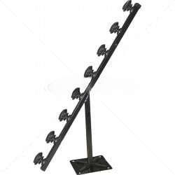 8-Line TPole Black Fence Pole with Shield Insulators - Strong Electric Fencing