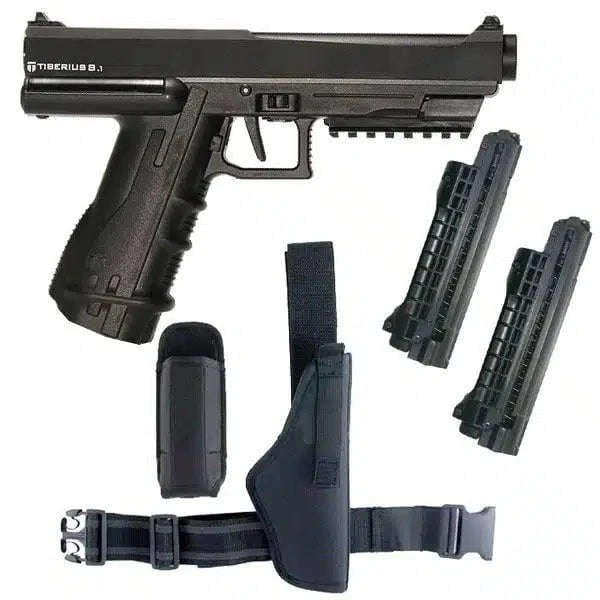 First Strike Tiberius 8.1 Players Pack 0.68 Caliber Black Paintball Gun