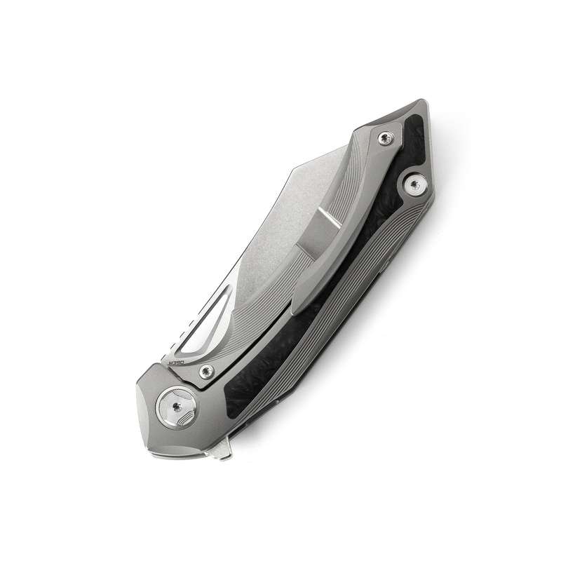 BESTECH KASTA BT1909A Titanium and Marble Carbon Fiber Inlay Handle: 3.46" M390 Knife