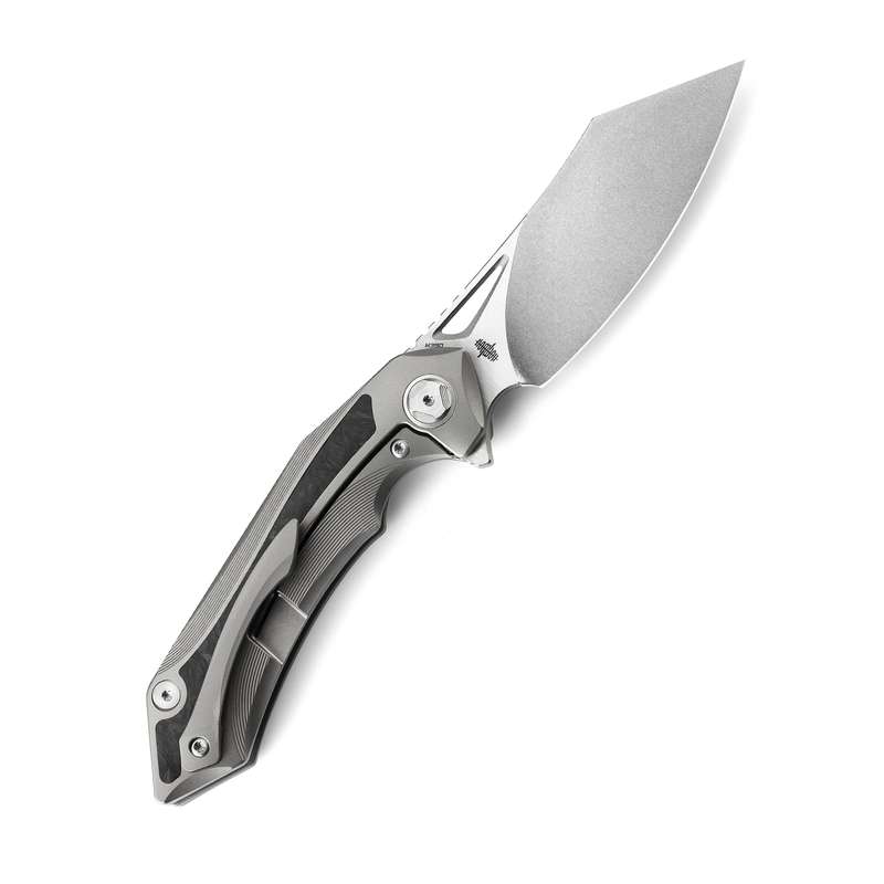 BESTECH KASTA BT1909A Titanium and Marble Carbon Fiber Inlay Handle: 3.46" M390 Knife
