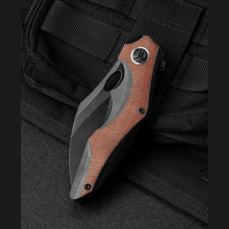 BESTECH NOGARD BT2105E Titanium+Natural Canvas Micarta Inlay Handle: 3.35" M390 Knife