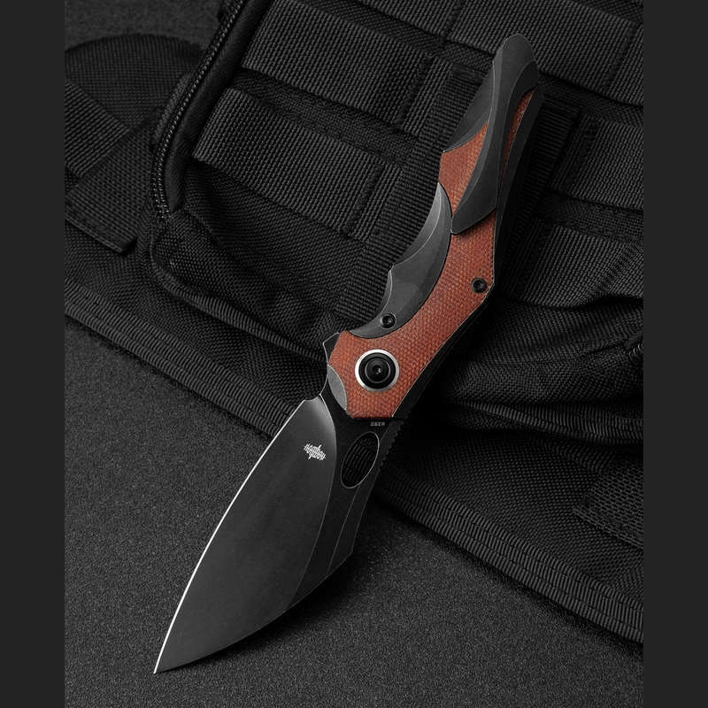 BESTECH NOGARD BT2105E Titanium+Natural Canvas Micarta Inlay Handle: 3.35" M390 Knife