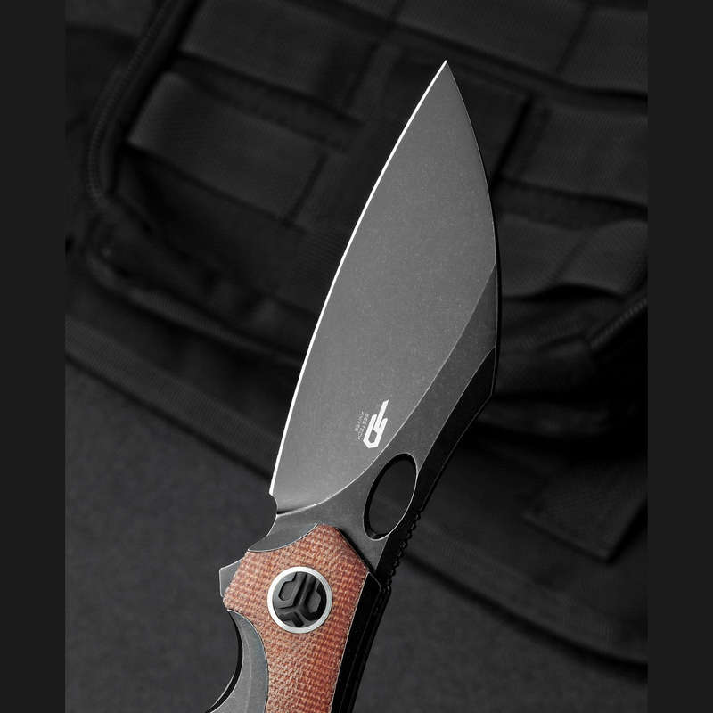 BESTECH NOGARD BT2105E Titanium+Natural Canvas Micarta Inlay Handle: 3.35" M390 Knife