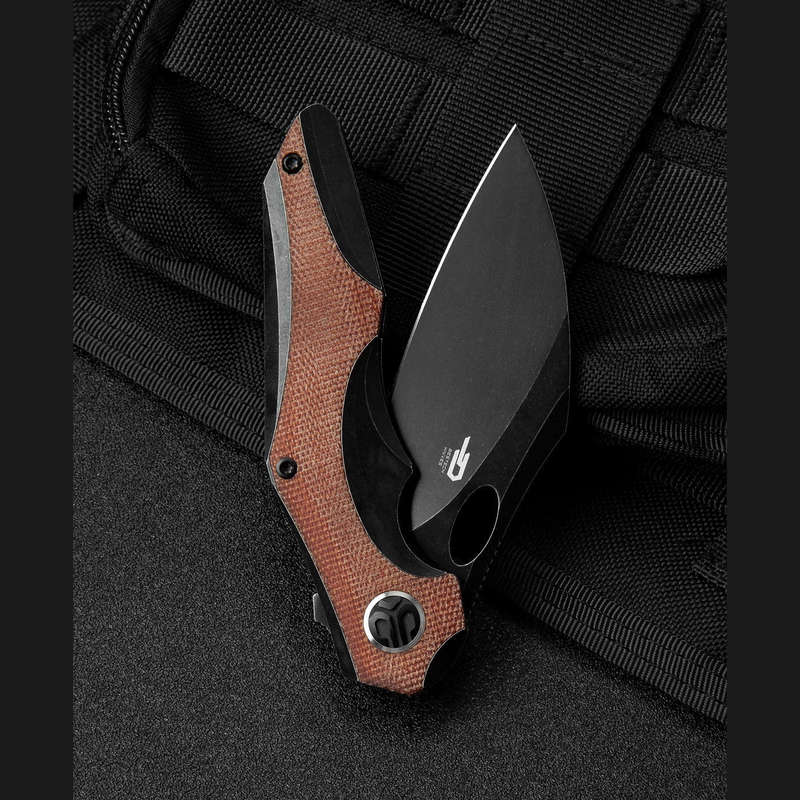 BESTECH NOGARD BT2105E Titanium+Natural Canvas Micarta Inlay Handle: 3.35" M390 Knife