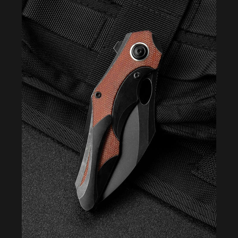 BESTECH NOGARD BT2105E Titanium+Natural Canvas Micarta Inlay Handle: 3.35" M390 Knife