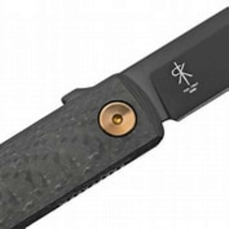 FOX CHNOPS FOLDING KNIFE STAINLESS STEEL M390 PVD BLADE, CARBON FIBRE 3K HANDLE FX-543 CFBR