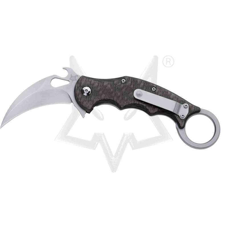 FOX KARAMBIT FRAME LOCK WITH CARBON FIBRE HANDLE BEAD BLASTED Knife FX-599TICS