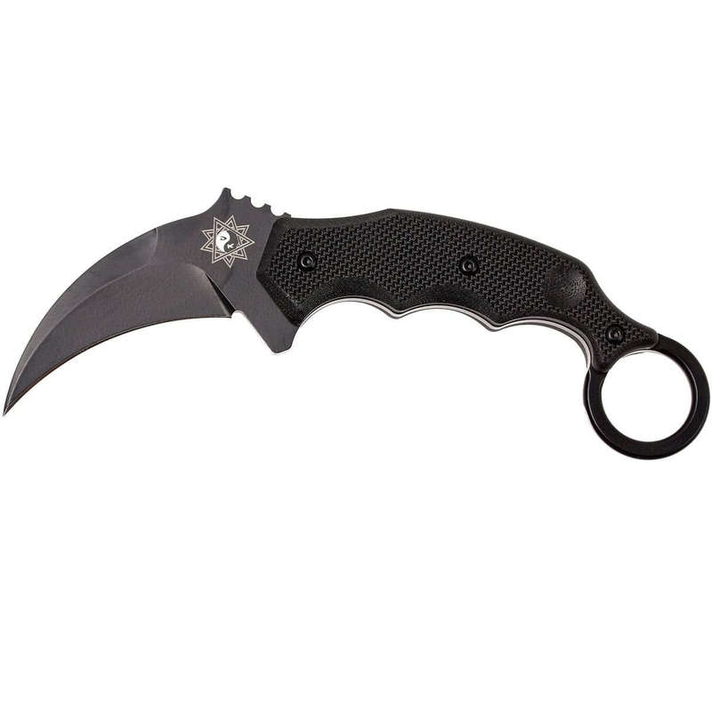 FOX Knives Kuku Hanuman Fighting Karambit Fixed Blade Knife (3 Black) 636T